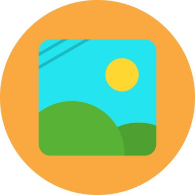 Güneş. Web simgesi basit illüstrasyon