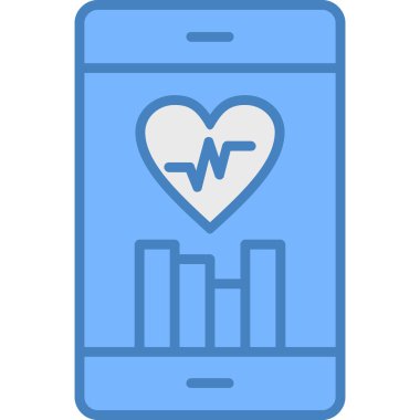 Mobil sağlık simgesi düz stil. vektör