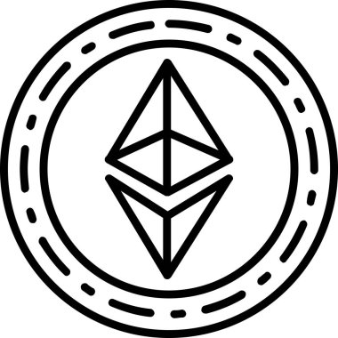 ethereum. Web simgesi basit illüstrasyon
