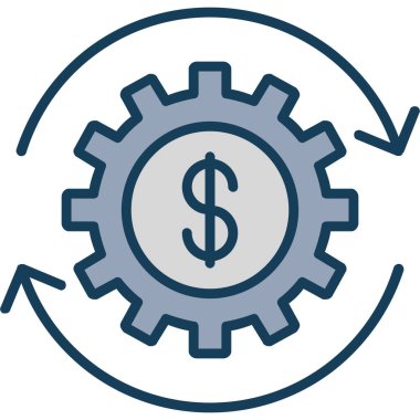 Mali Ayarlar düz yuvarlak vektör simgesi