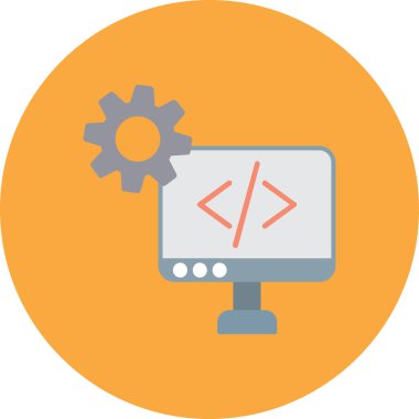 Kodlama vektörü düz renk simgesi