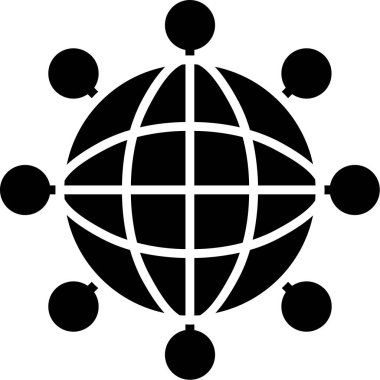 küresel ağ simgesi katı biçiminde