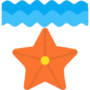 deniz yıldızı ikonu vektör çizimi