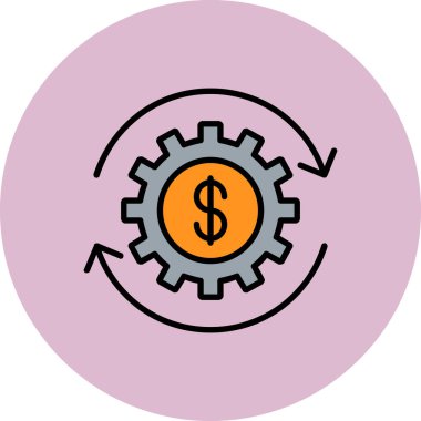 İş ve Finans renkli simge.