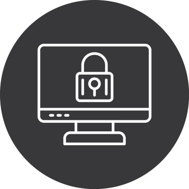 bilgisayar kilidi simgesi, basit vektör illüstrasyonu