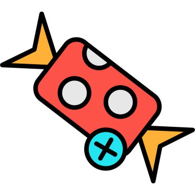 Çizgi film uydu simgesinin vektör çizimi