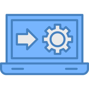 dişli vektör illüstrasyon dizaynlı dizüstü bilgisayar