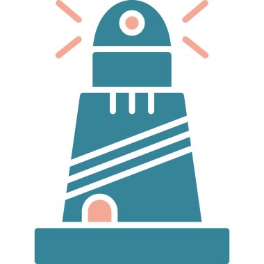 Deniz feneri. Web simgesi basit tasarım