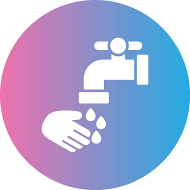 Su musluğu vektör simgesi. Sembolün basit bir çizimi. düz izole vektör ağı