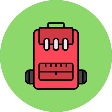 sırt çantası simgesi vektör illüstrasyonu