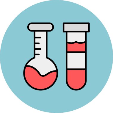 DNA sembollü test tüpü. Basit tasarım. Beyaz arkaplanda düz vektör çizimi. izole vektör