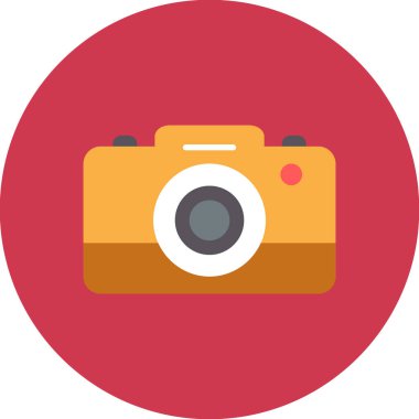 kamera vektörü düz daire simgesi