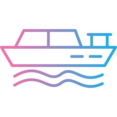 Tekne ikonu. Web için tekne vektör simgelerinin özet çizimi