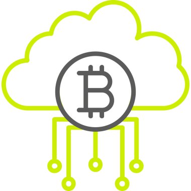 Düz biçimli bulut hesaplama teknolojisi simgesi