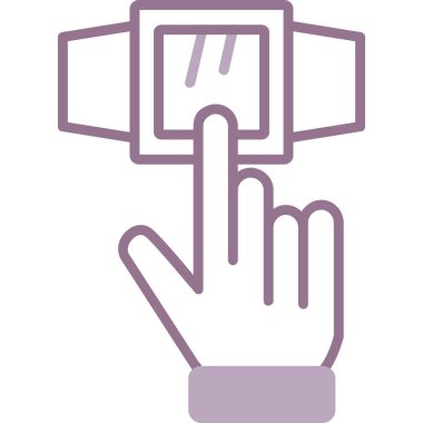 Akıllı telefon simgesi vektör illüstrasyon tasarımına sahip bir el