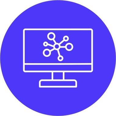 Bilgisayar teknolojisi simgesinin vektör illüstrasyonu