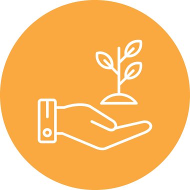 Bir bitki simgesinin vektör illüstrasyonu