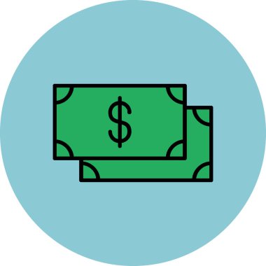 Dolar işareti vektör simgesi