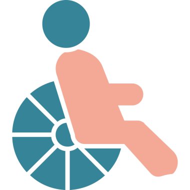 Sandalyeli erkek kullanıcı profili, düz simge