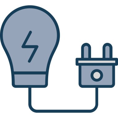 Enerji ışığı simgesi vektör illüstrasyonu