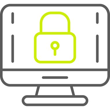 bilgisayar kilidi web simgesi basit tasarım