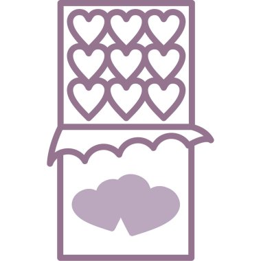 Aşk kartı simgesi vektör illüstrasyon tasarımlı kalp