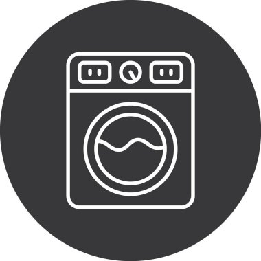 çamaşır makinesi ikon vektör çizimi