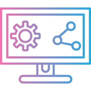 Bilgisayar monitörü. Web simgesi basit illüstrasyon