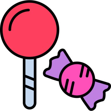 Şeker simgesi tasarımı, vektör illüstrasyonu