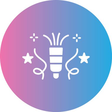 Fikir simgesinin yıldızlı ampulü beyaz arkaplanda izole edildi. En iyi sembol. En iyi sembol. Gradyan daire düğmesi. vektör.