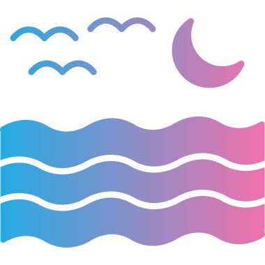 Mavi bir deniz simgesinin vektör illüstrasyonu