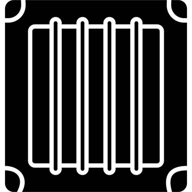 radyatör simgesi, basit siyah biçim