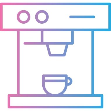 kahve makinesi simgesi, basit vektör illüstrasyonu