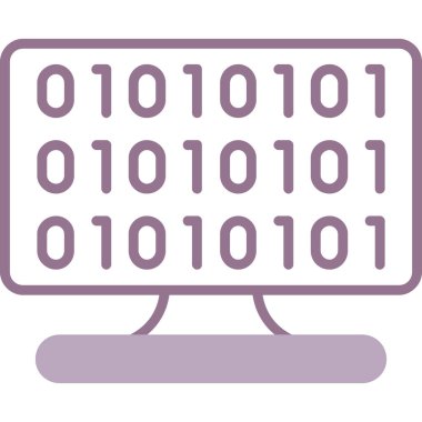 ikili kod simgesi, biçim ve tasarım, vektör simgesi işareti, grafikler, beyaz bir arkaplan üzerinde düzenlenebilir vuruş, eps 10