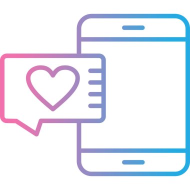 Aşk mesajı vektör illüstrasyon tasarımlı akıllı telefon