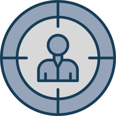 Hedef simgesi olan iş adamının vektör illüstrasyonu