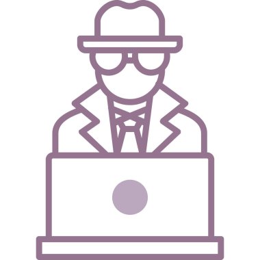 Hacker simgesi vektör illüstrasyonu