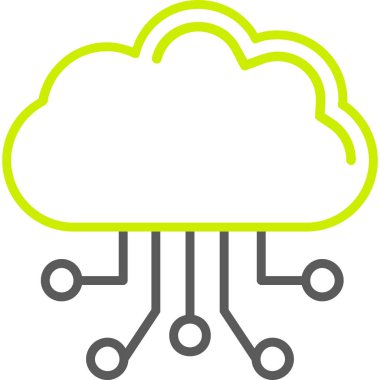 bulut hesaplama simgesi, vektör illüstrasyonu