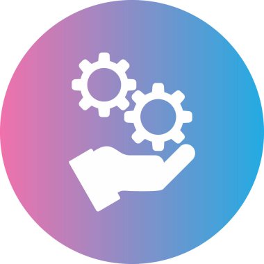 Vites vektör simgesi. biçim düz yuvarlak sembol, pembe ve mavi renkler, yuvarlak açılar, beyaz arkaplan