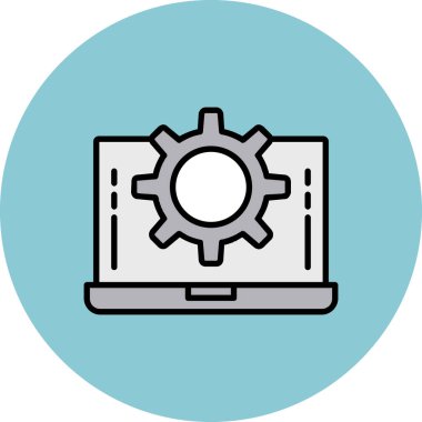 Dizüstü bilgisayar simgesi vektör çizimi