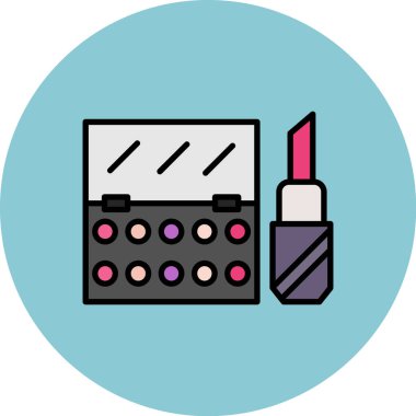 Makyaj. Web simgesi basit illüstrasyon