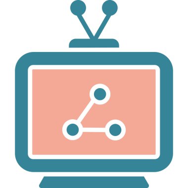 Televizyon. Web simgesi basit illüstrasyon