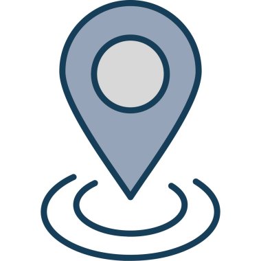 konum belirleyici vektör çizgisi simgesi