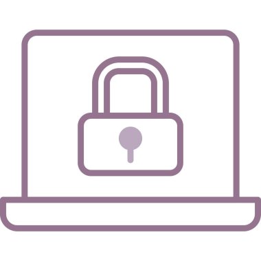 vektör ince çizgi simgesini kilitle