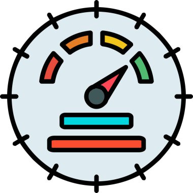 Stopwatch simgesi renk ana hatları vektörü