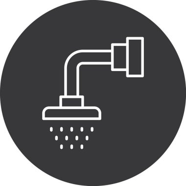 Duş düz kare vektör simgesi