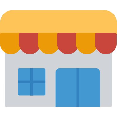 mağaza düz vektör simgesi