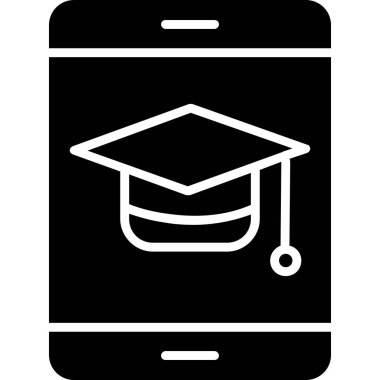 mezuniyet simgesi, basit vektör illüstrasyonu