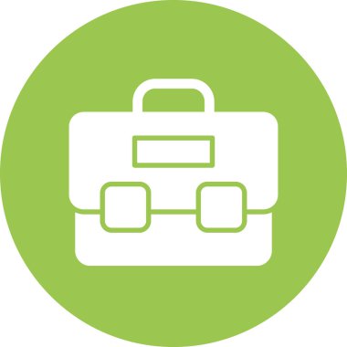 İş durumu vektör ikonu. biçim düz daire içine alınmış sembol, eko yeşil renk, yuvarlak açılar, beyaz arkaplan