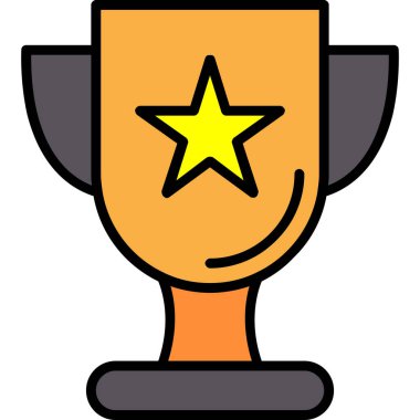 ödül kupa simgesi doldurulmuş - taslak biçimi